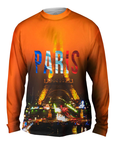 Paris Pride Eiffel Tower At Night Mens Long Sleeve