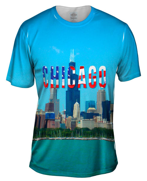 Chicago Pride Willis Tower And Marina Mens T-Shirt