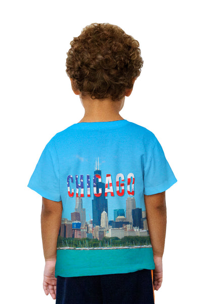 Kids Chicago Pride Willis Tower And Marina Kids T-Shirt