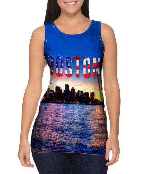 Boston Harbor Sunset Womens Tank Top