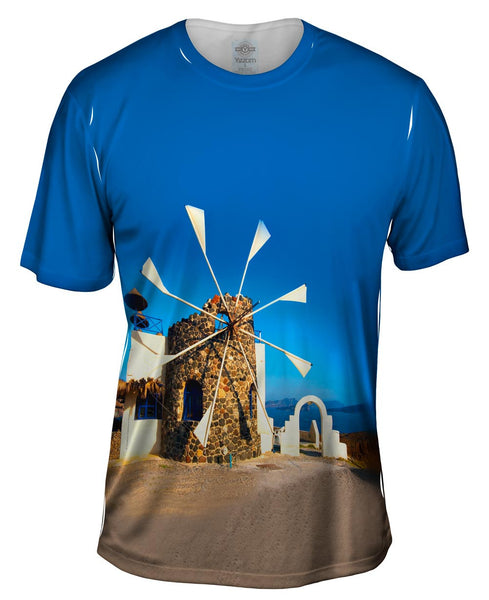 Cyclades Mill Greece Mens T-Shirt