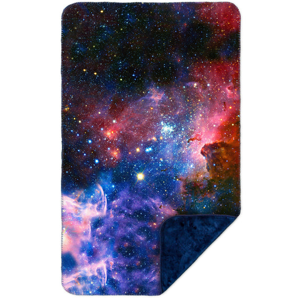 Carina Nebula Space Galaxy MicroMink(Whip Stitched) Navy