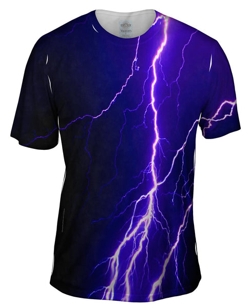 Violet Lightning Storm Mens T-Shirt