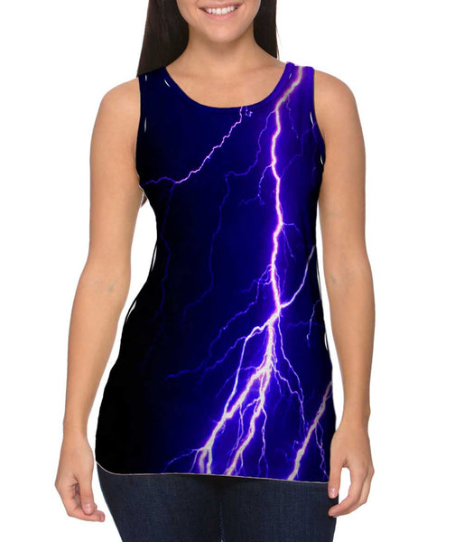 Violet Lightning Storm Womens Tank Top
