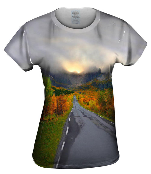Mountain Sunset Norway Womens Top