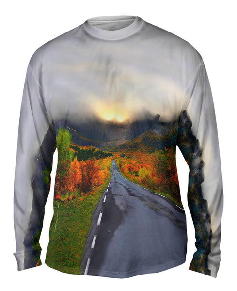 Mountain Sunset Norway Mens Long Sleeve