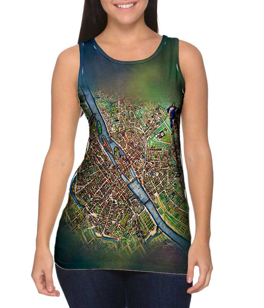 Map Of Paris 1657&nbsp;Womens Tank Top