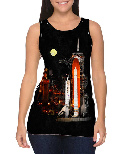 Space Shuttle Discovery Under Full Moon&nbsp;Womens Tank Top