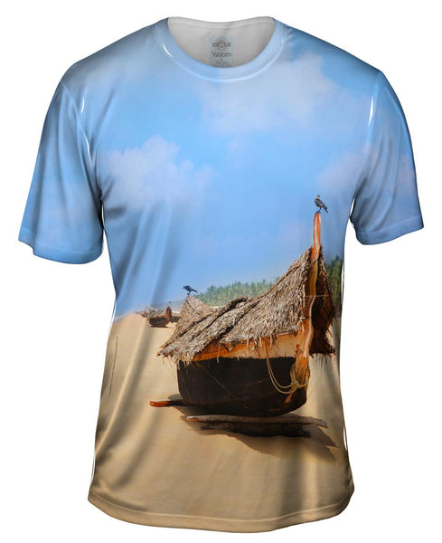 Boats On The Beach Kerala India Mens T-Shirt