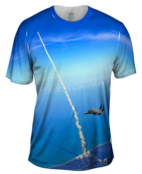 Space Shuttle Atlantis F 15 Assist Mens T-Shirt