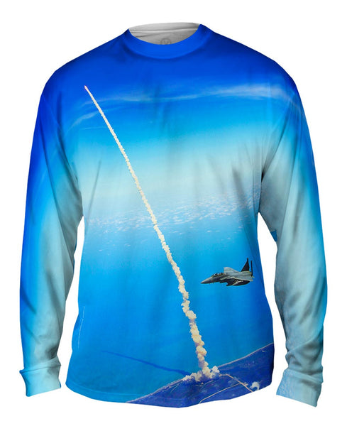 Space Shuttle Atlantis F 15 Assist Mens Long Sleeve