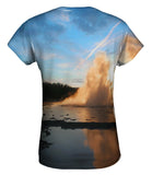 Yellowstone Park Geyser Sunset