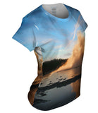 Yellowstone Park Geyser Sunset