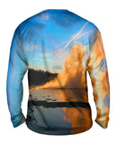 Yellowstone Park Geyser Sunset