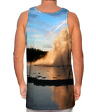 Yellowstone Park Geyser Sunset