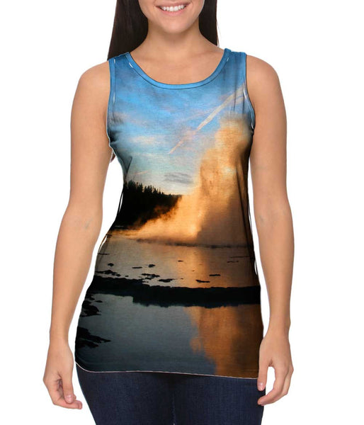 Yellowstone Park Geyser Sunset&nbsp;Womens Tank Top