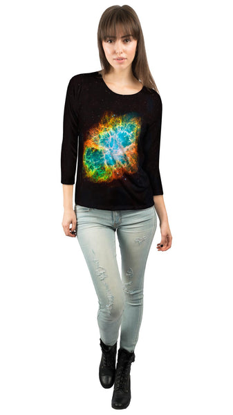 Crab Nebula Space Galaxy Womens 3/4 Sleeve