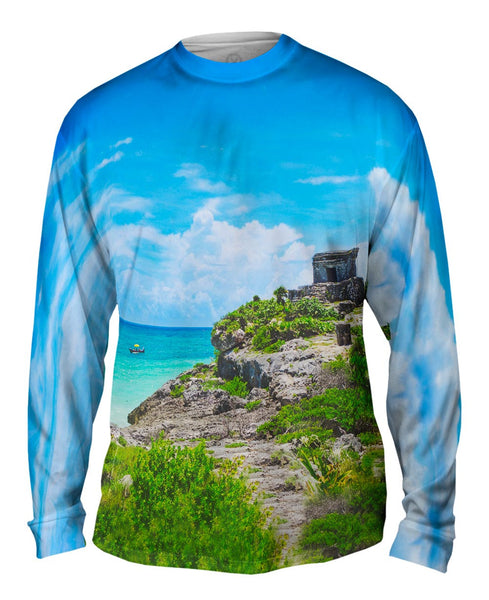Temple Of The Wind God Tulum Mexico Mens Long Sleeve