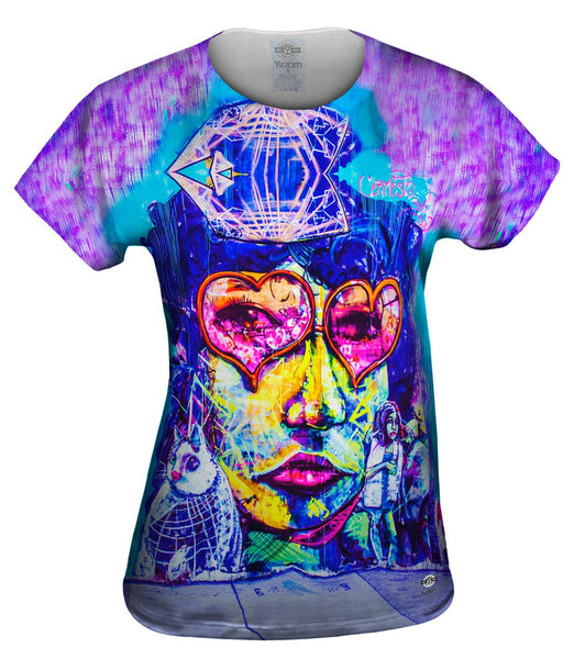 Miami Daze Sipping Woman Graffiti Art Basel Miami 2013 Womens Top