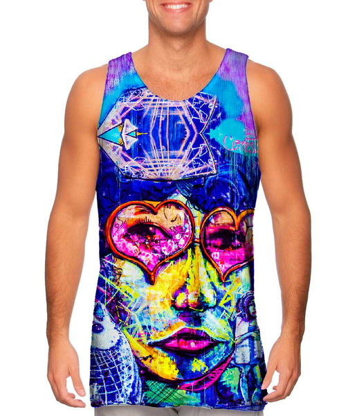 Miami Daze Sipping Woman Graffiti Art Basel Miami 2013&nbsp;Mens Tank Top