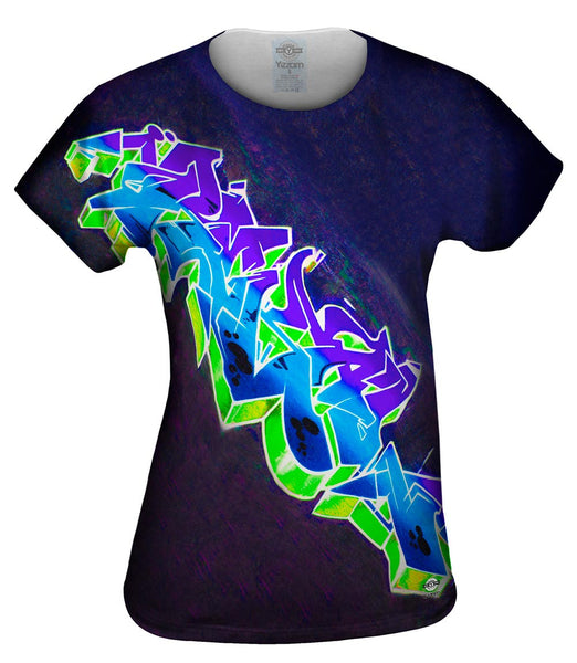 Graffiti Purple Planet Graffiti Art Basel Miami 2013 Womens Top