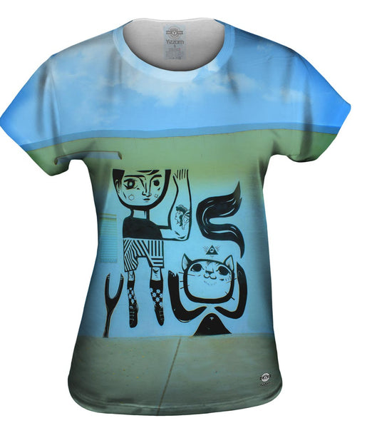 New Tattoo Kitty Cat Graffiti Art Basel Miami 2013&nbsp;Womens Top