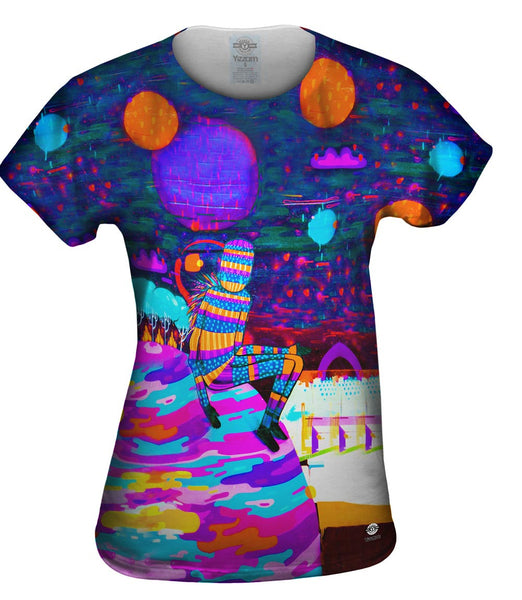 Moon Planet Graffiti Art Basel Miami 2013 Womens Top