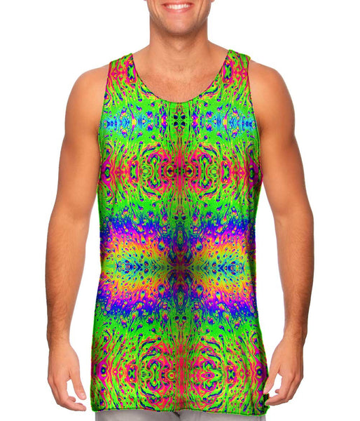 Psychodelic Neon Soap Party Lime Mens Tank Top