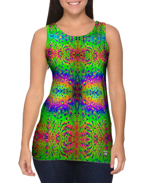 Psychodelic Neon Soap Party Lime&nbsp;Womens Tank Top