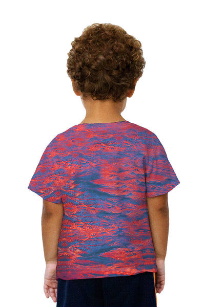 Kids Glowing Red Waves Kids T-Shirt