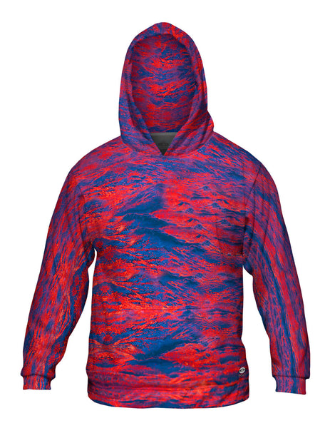 Glowing Red Waves&nbsp;Mens Hoodie Sweater
