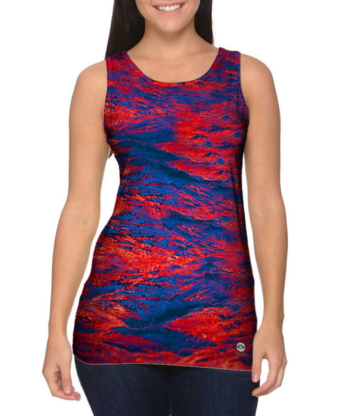 Glowing Red Waves&nbsp;Womens Tank Top