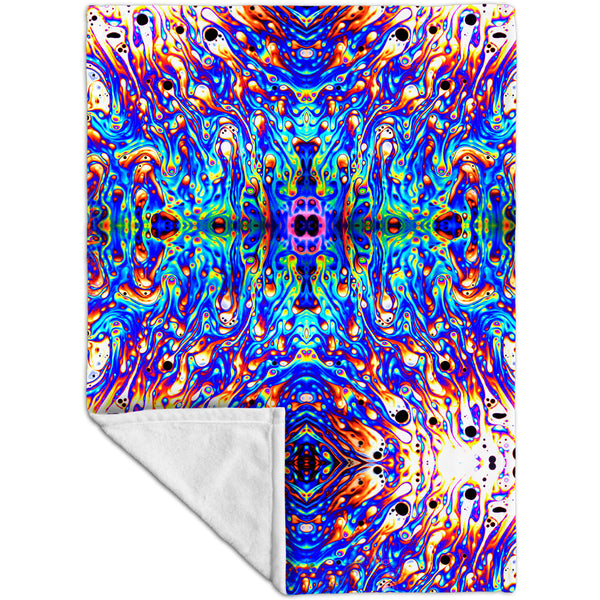 Psychedelic Neon Soap Party Violet Fleece Blanket