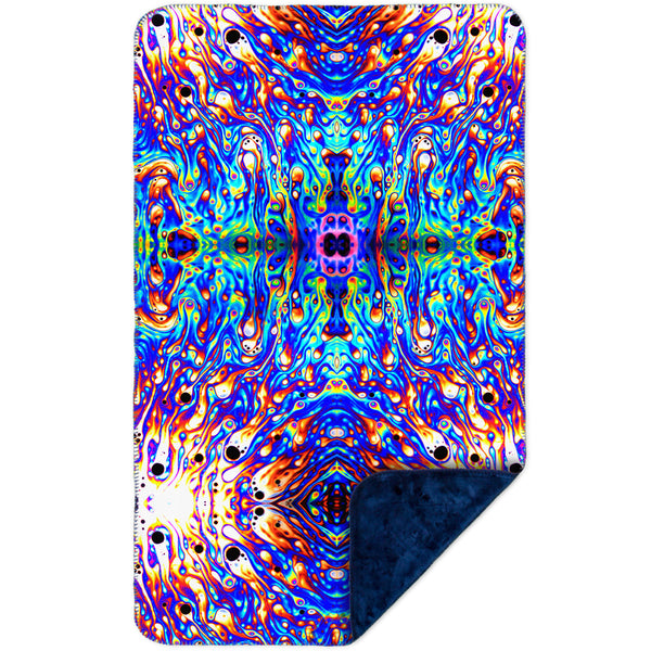 Psychedelic Neon Soap Party Violet MicroMink(Whip Stitched) Navy
