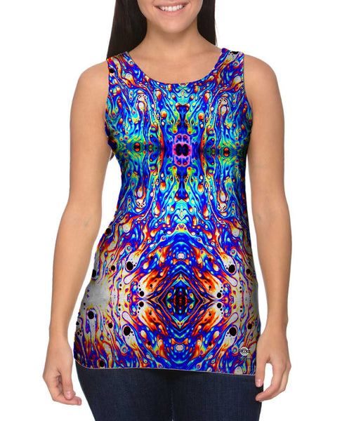 Psychedelic Neon Soap Party Violet Womens Tank Top