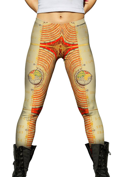 Antique Map Figure Of The Heavenly Bodies Womens Leggings