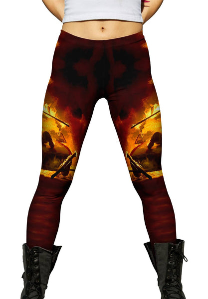 Stunt Pyrotechnics Fireball Womens Leggings