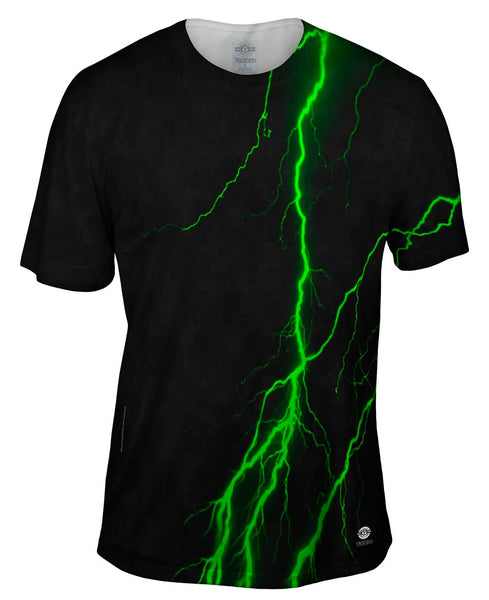 Lightning Storm Green Mens T-Shirt