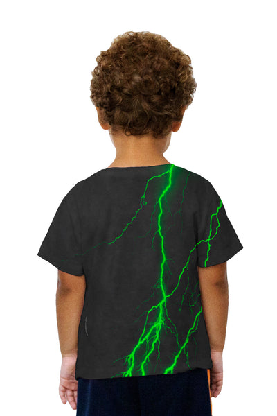 Kids Lightning Storm Green Kids T-Shirt