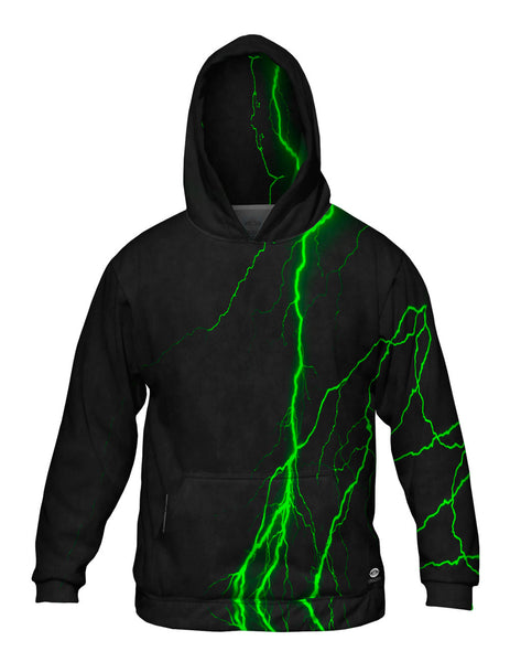 Lightning Storm Green Mens Hoodie Sweater