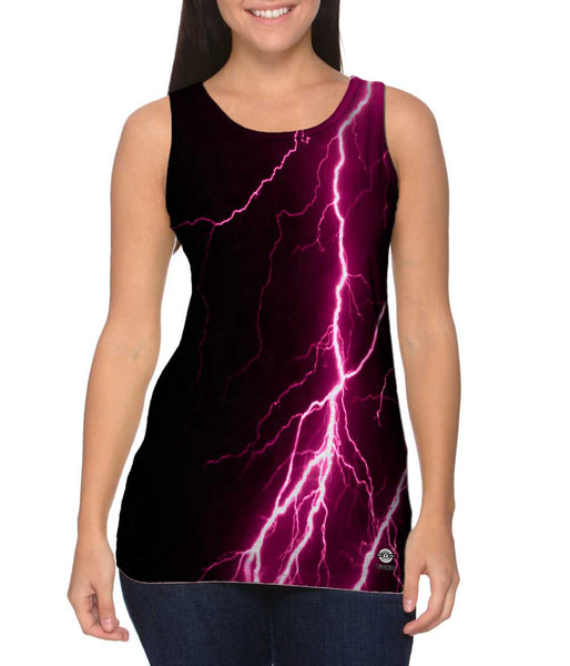 Lightning Storm Maroon Black&nbsp;Womens Tank Top