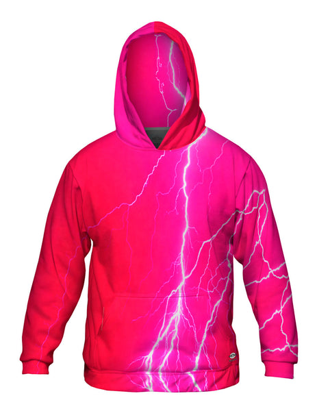 Lightning Storm Pink Mens Hoodie Sweater