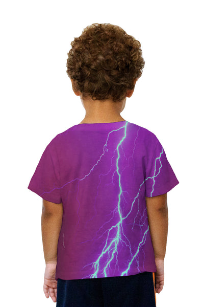 Kids Lightning Storm Maroon Kids T-Shirt