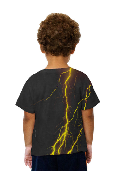 Kids Lightning Storm Yellow Kids T-Shirt