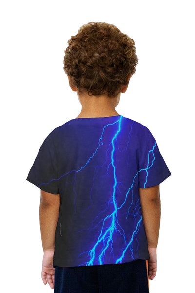 Kids Lightning Storm Blue Kids T-Shirt