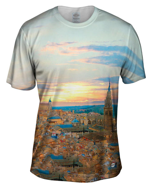 Toledo Skyline Spain Panorama Mens T-Shirt