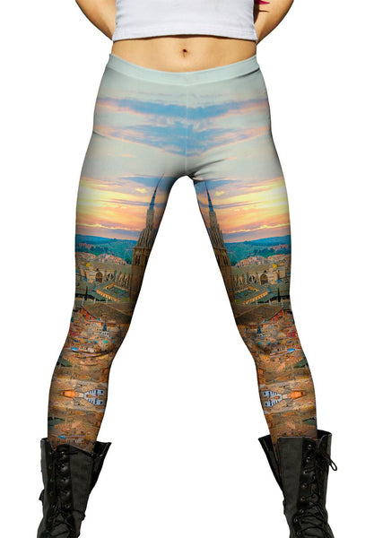 Toledo Skyline Spain Panorama Womens Leggings