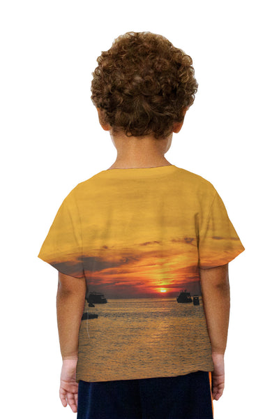 Kids Day Dreaming Sunset Boat Life Kids T-Shirt