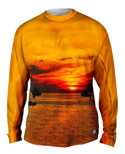 Day Dreaming Sunset Boat Life Mens Long Sleeve