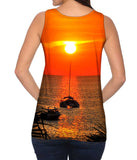 Catamaran Caught In The Sunset